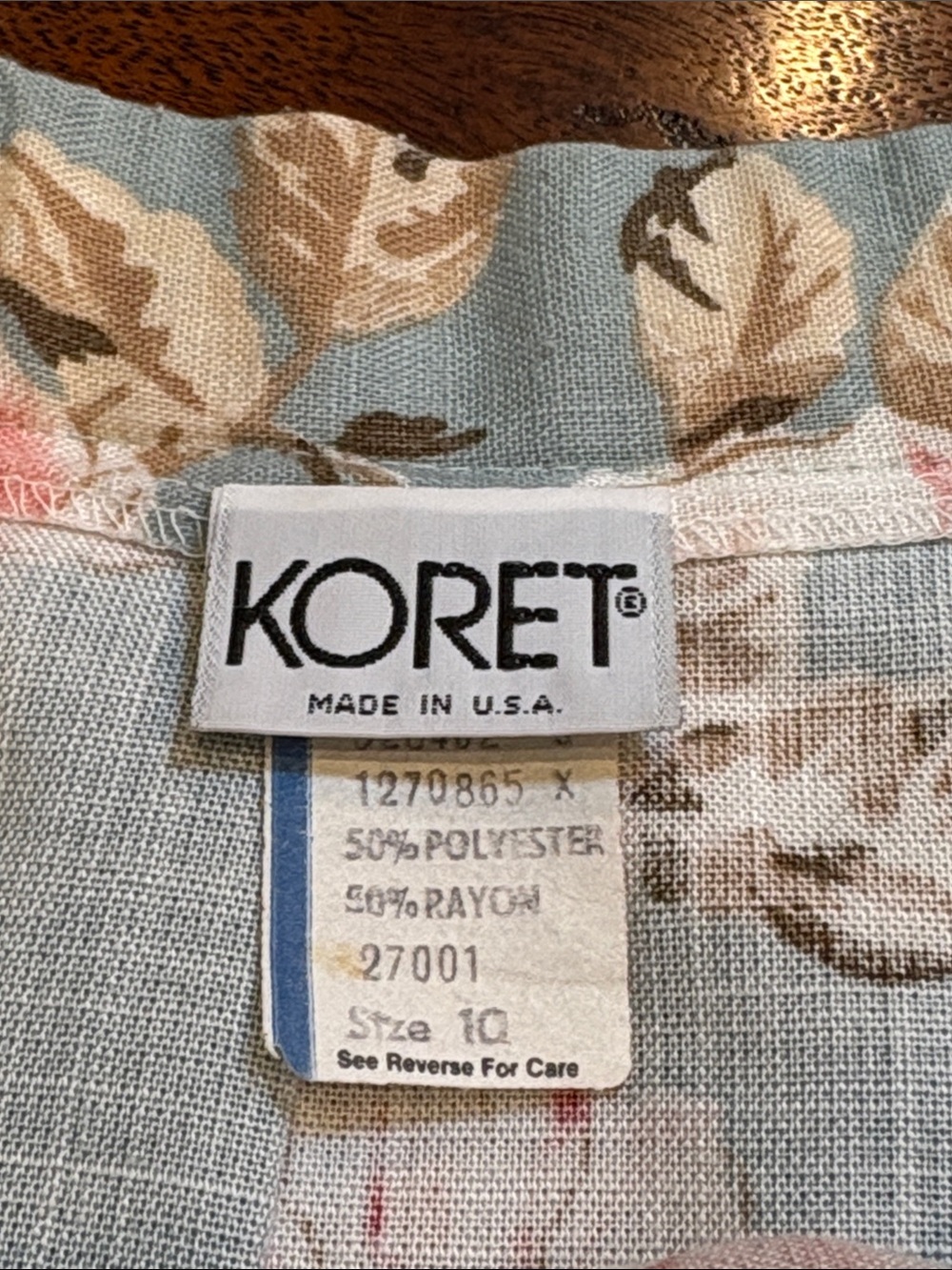 Vintage Koret Blue and Pink Floral Pleated Cottagecore Midi Skirt size 10 - Picture 10 of 12